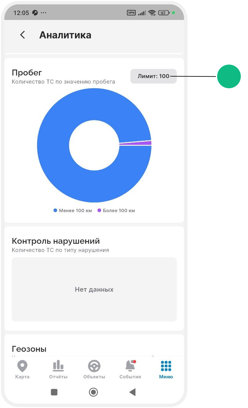 Меню и настройки пользователя
