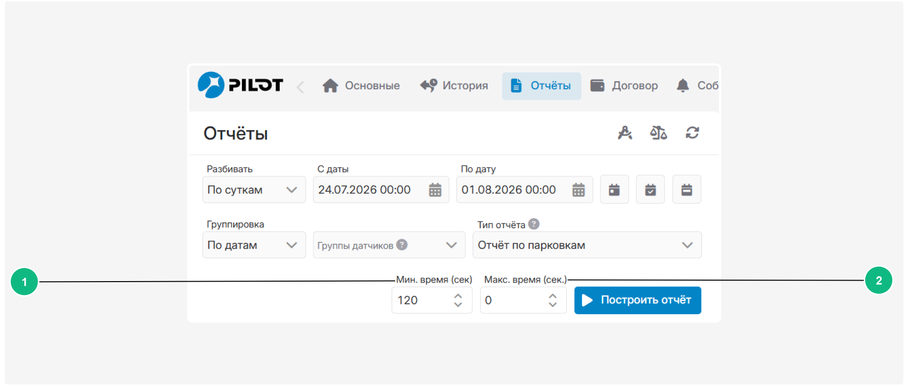 Отчёт по парковкам